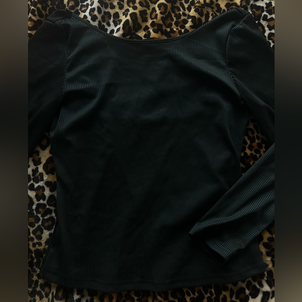 Black Long sleeve Ribbed Top